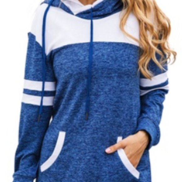 unbranded Sweaters - BOGO50%🏵️Pullover Hoodie Slate blue/ White